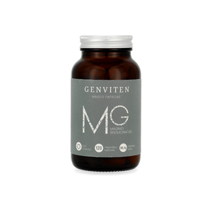Genviten magnio bisglicinatas, 100% chelatas, 120 kapsulių stiklinėje pakuotėje, itin grynos sudėties ir aukštos sertifikuotos kokybės.